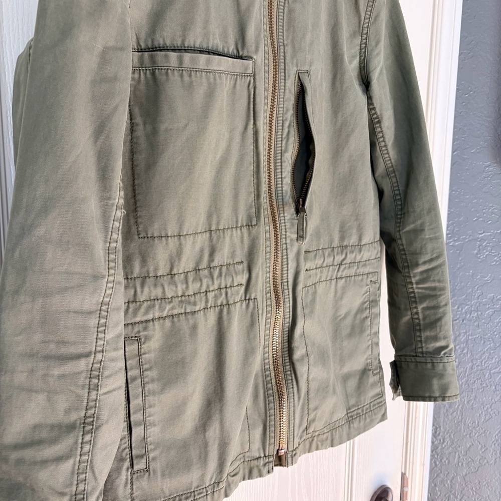 Madewell Fleet Jacket Olive Green Zip Military Utility Chore Coat Womens, Medium - Picture 7 of 13